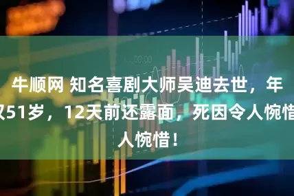 牛顺网 知名喜剧大师吴迪去世，年仅51岁，12天前还露面，死因令人惋惜！