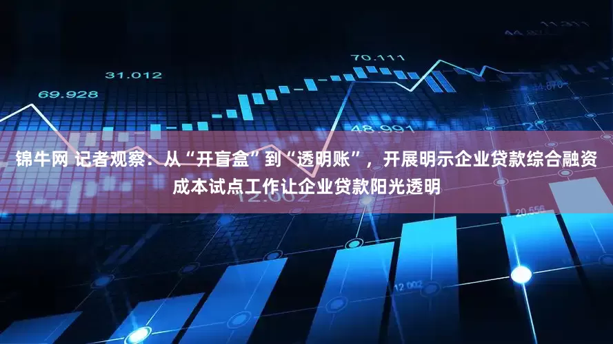 锦牛网 记者观察：从“开盲盒”到“透明账”，开展明示企业贷款综合融资成本试点工作让企业贷款阳光透明